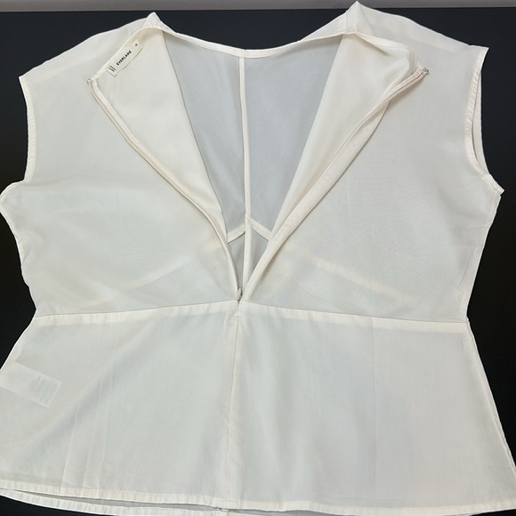 Everlane The Drape Top in Butterlite Bone 100% Tencel Cap Sleeve Zip Back 14 - Picture 6 of 15